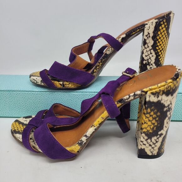 INGA Genuine Snakeskin Leather Shoes Heels Made Italy, US sz 6, EU 36, PYTHON - Picture 1 of 8